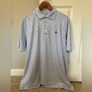 Peter Millar White and Blue Skull Polo, Large